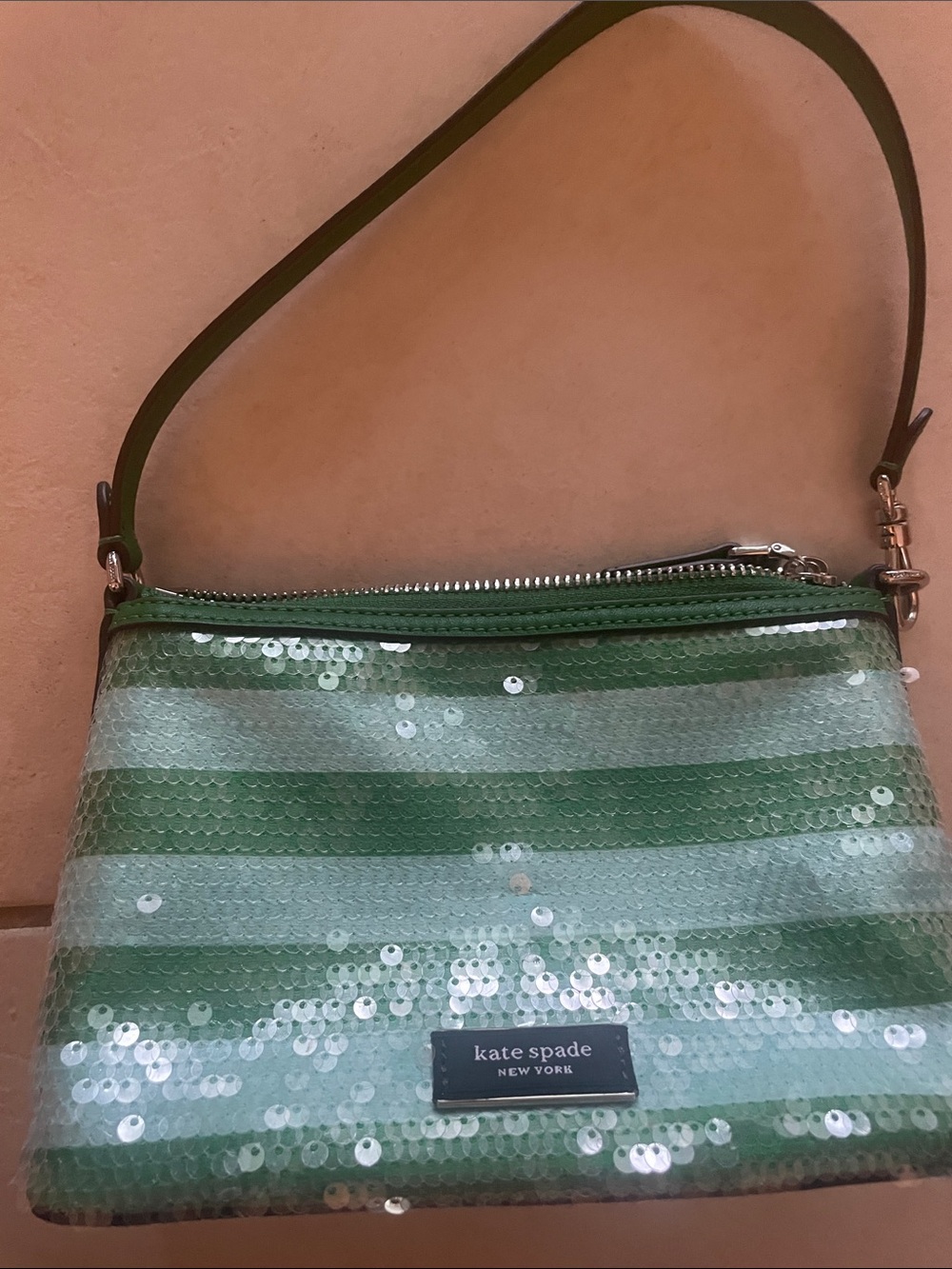 kate spade Green and Mint Sequin Crossbody Bag